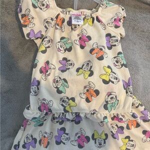 Disney Minnie Mouse Kids Dress - Cream with Multicolor Accents
